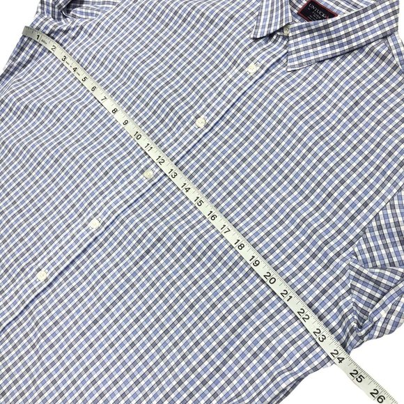 UNTUCKit Men's Blue Plaid Gingham Long Sleeve Button Front Shirt Size XL - Picture 6 of 8